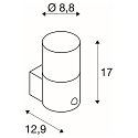 Außenwandleuchte GRAFIT, IP44 IK02, E27, rund, anthrazit / Diffusor in Rauchglas-Optik, satiniert, mit Sensor