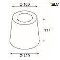 SLV Luci da pavimento CONCRETO FL rotondo, conico GU10 IP65, Grigio dimmerabile