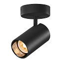 Applique et plafonnier ASTO TUBE CW SINGLE  1 flamme, rond, pivotant  la cardan GU10 IP20, noir gradable