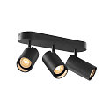Applique et plafonnier ASTO TUBE CW TRIPLE 3 flammes, langue, pivotant  la cardan GU10 IP20, noir gradable