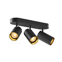 SLV Wand- und Decken-Spotleiste ASTO TUBE TRIPLE, IP20, zylindrisch, 3-flammig, 3x GU10 max. 10W, schwarz