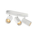 Applique et plafonnier ASTO TUBE CW TRIPLE 3 flammes, langue, pivotant  la cardan GU10 IP20, blanche gradable