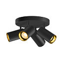 SLV Applique et plafonnier ASTO TUBE CW QUADRUPLE 4 flammes, rond, pivotant  la cardan GU10 IP20, noir gradable