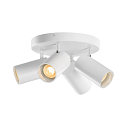 Applique et plafonnier ASTO TUBE CW QUADRUPLE 4 flammes, rond, pivotant  la cardan GU10 IP20, blanche gradable