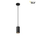 SLV Pendelleuchte ASTO TUBE, IP20, zylindrisch, 1-flammig, 1x GU10 max. 10W, schwarz