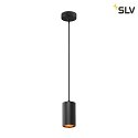 SLV Pendelleuchte ASTO TUBE, IP20, zylindrisch, 1-flammig, 1x GU10 max. 10W, schwarz