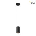 SLV Pendelleuchte ASTO TUBE, IP20, zylindrisch, 1-flammig, 1x GU10 max. 10W, schwarz