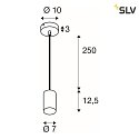 SLV Pendelleuchte ASTO TUBE, IP20, zylindrisch, 1-flammig, 1x GU10 max. 10W, schwarz