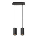 Luminaire  suspension ASTO TUBE  2 flammes, rigide, langue GU10 IP20, noir gradable