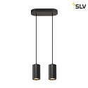 SLV Luci a sospesione ASTO TUBE 2-Lampadine, rigido, lang GU10 IP20, nero dimmerabile