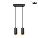 SLV Luci a sospesione ASTO TUBE 2-Lampadine, rigido, lang GU10 IP20, nero dimmerabile