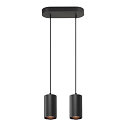 SLV Luminaire  suspension ASTO TUBE  2 flammes, rigide, langue GU10 IP20, noir gradable