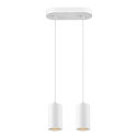 Luminaire  suspension ASTO TUBE  2 flammes, rigide, langue GU10 IP20, blanche gradable