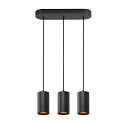 Luminaire  suspension ASTO TUBE 3 flammes, rigide, langue GU10 IP20, noir gradable
