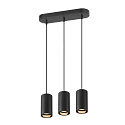 SLV Luminaire  suspension ASTO TUBE 3 flammes, rigide, langue GU10 IP20, noir gradable