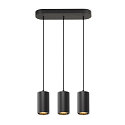 SLV Luminaire  suspension ASTO TUBE 3 flammes, rigide, langue GU10 IP20, noir gradable