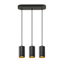 SLV Luminaire  suspension ASTO TUBE 3 flammes, rigide, langue GU10 IP20, noir gradable