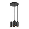 Luminaire  suspension ASTO TUBE 4 flammes, rond, rigide GU10 IP20, noir gradable