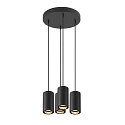 SLV Luminaire  suspension ASTO TUBE 4 flammes, rond, rigide GU10 IP20, noir gradable