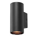 SLV Luminaire mural ASTO TUBE Bas,  1 flamme, cylindrique, rigide GU10 IP20, noir gradable