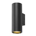SLV Lampada da parete ASTO TUBE su / gi, 2-Lampadine, cilindrico, rigido GU10 IP20, nero dimmerabile