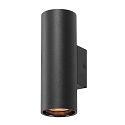 SLV Lampada da parete ASTO TUBE su / gi, 2-Lampadine, cilindrico, rigido GU10 IP20, nero dimmerabile