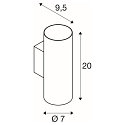 SLV Wandstahler ASTO TUBE, IP20, zylindrisch, 2-flammig, Up&Down, 2x GU10 max. 10W, wei