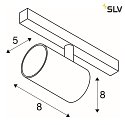 SLV spot NUMINOS® XS TRACK 48V DALI controllable IP20, chrome, white dimmable