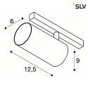 SLV Spot NUMINOS® S TRACK 48V controllabile da DALI IP20, Nero, Bianco dimmerabile