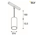 LED NV-Schienen Pendelleuchte NUMINOS® S TRACK 48V, 20°, 16W, CRI90, DALI, IP20, 2700K, 1000lm, schwarz/schwarz
