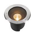 SLV LED Bodeneinbauleuchte DASAR XL, IP67 IK10, 27W 3000K 2790lm 24, DALI dimmbar, schwenkbar, befahrbar, edelstahl, rund