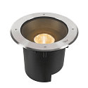 SLV LED Bodeneinbauleuchte DASAR XL, IP67 IK10, 27W 3000K 2790lm 24, DALI dimmbar, schwenkbar, befahrbar, edelstahl, rund