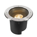 SLV LED Bodeneinbauleuchte DASAR XL, IP67 IK10, 27W 3000K 2790lm 24, DALI dimmbar, schwenkbar, befahrbar, edelstahl, rund