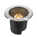 SLV LED Bodeneinbauleuchte DASAR XL, IP67 IK10, 27W 3000K 2790lm 24, DALI dimmbar, schwenkbar, befahrbar, edelstahl, rund