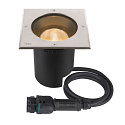 LED Bodeneinbauleuchte DASAR® L, IP67 IK10, 19W 3000K 1950lm 24°, DALI dimmbar, schwenkbar, befahrbar, edelstahl, eckig