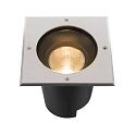 SLV floor recessed luminaire DASAR L square, swivelling, DALI controllable, passable IP65 / IP67, stainless steel dimmable
