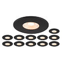ceiling recessed luminaire UNIVERSAL DOWNLIGHT PHASE set of 12 IP20 / IP65, black dimmable