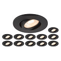 Plafonnier encastr UNIVERSAL DOWNLIGHT MOVE PHASE pivotant, lot de 12 IP20, noir gradable