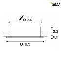 SLV Deckeneinbauleuchte NEW TRIA® 75, rund, GU10, max. 10W, IP20, schwarz