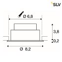 SLV ceiling recessed luminaire NEW TRIA® 68 round IP20, black dimmable