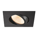 SLV ceiling recessed luminaire NEW TRIA 68 square IP20, black dimmable