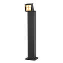 SLV Outdoor LED Stehleuchte S-CUBE 75, IP65 IK04, 15W 2700/3000K (CCT Swich) 1000/1200lm 80, dimmbar, neigbar, anthrazit