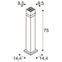 SLV Outdoor LED Stehleuchte S-CUBE 75, IP65 IK04, 15W 2700/3000K (CCT Swich) 1000/1200lm 80, dimmbar, neigbar, anthrazit