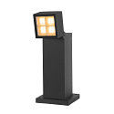 SLV Outdoor LED Sockelleuchte S-CUBE 35, IP65 IK04, 15W 2700/3000K (CCT Swich) 1000/1200lm 80, dimmbar, neigbar, anthrazit