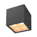 LED Outdoor Deckenaufbauleuchte S-CUBE, IP65 IK04, 15W 2700/3000K (CCT Swich) 1000/1200lm 80, dimmbar, starr, anthrazit