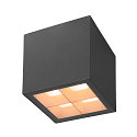 SLV LED Outdoor Deckenaufbauleuchte S-CUBE, IP65 IK04, 15W 2700/3000K (CCT Swich) 1000/1200lm 80, dimmbar, starr, anthrazit