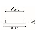 SLV Abdeckung fr Deckeneinbauleuchte DOWNLIGHT V 150,  17.6cm / 2.5cm, leicht versenkt, schwarz