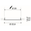 SLV cover DOWNLIGHT V 200 slightly recessed, white