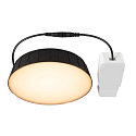 SLV ceiling recessed luminaire DOWNLIGHT V 200 without frame, CCT Switch, multipower, wired through IP54 / IP20, black 