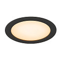 SLV ceiling recessed luminaire DOWNLIGHT V 200 without frame, CCT Switch, multipower, wired through IP54 / IP20, black 